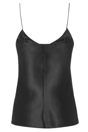 Essentials | The Kate | Silk V-Neck Cami in Black — REFINE